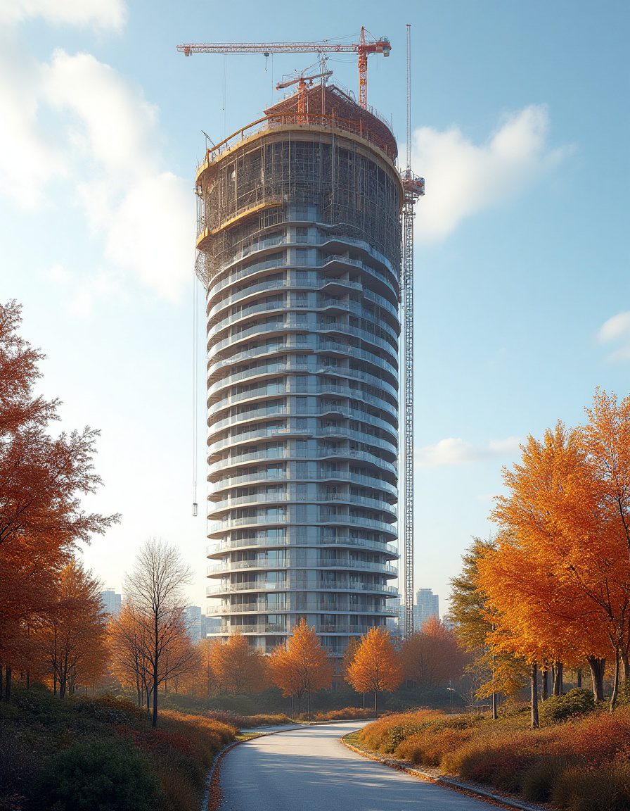 Skytower Residential Build in Houston using graphene-enhanced concrete for sustainable construction solutions.